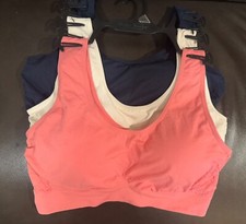 Delta Burke 2-Pack Seamless Bras Size 1X Soft Comfort Lounge Removable Pads NWOT