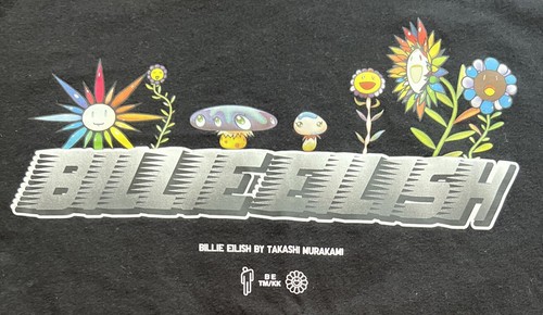 Billie Eilish X Takashi Murakami Uniqlo T Shirt Black Size Extra S Oversized XS - Picture 2 of 6