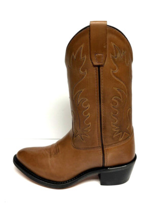 Old West Boys Jama Western Boots Brown Size 5.5D