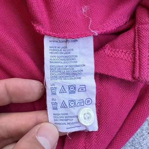 TOMMY HILFIGER Hombre Polo Manga Corta T. S Polo Camisa Polo A3108 Rosa - Imagen 8 de 9