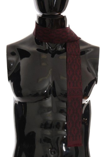 Dolce & Gabbana Bordeaux Silk Crown Chili Scarf - 第 2/8 張圖片