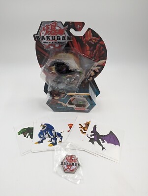 Bakugan Battle Planet CLOPTOR Action Figures Battle Brawlers Pin + Stickers NEW!