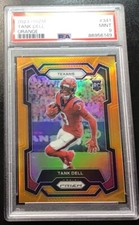 🔥2023 PANINI PRIZM ORANGE PRIZM #341 TEXANS TANK DELL ROOKIE RC SP /249 PSA 9