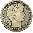 1897-P Philadelphia Very Good VG+ Barber Silver Half Dollar 90% 50c