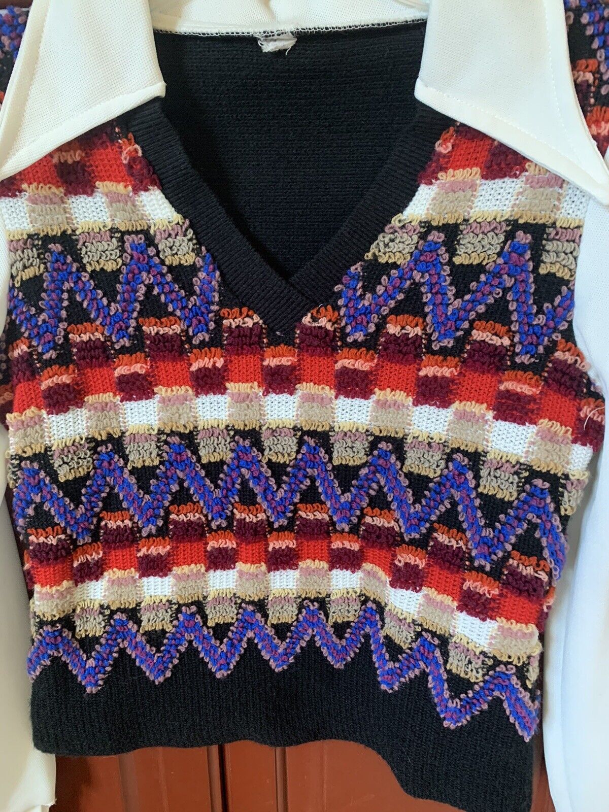 Vintage 1970s Retro Knit Sweater Junior or Small … - image 2