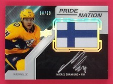 2019-20 UD Black Mikael Granlund 80/99 Pride of a Nation Patch Autographs 