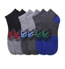12 Pairs Ankle Socks 70043 Cannabis Leaf Weed Pot Crew Low Cut Running Men 10-13