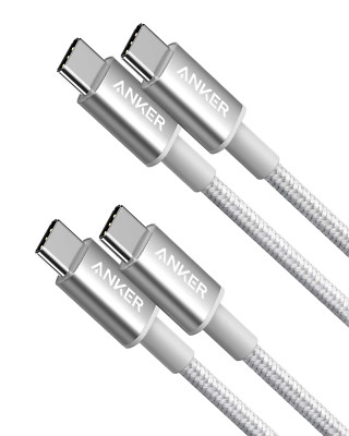 , 2 Pack New Nylon USB C to USB C Cable (3.3Ft 60W), USB 2.0 Type C Charging Cab