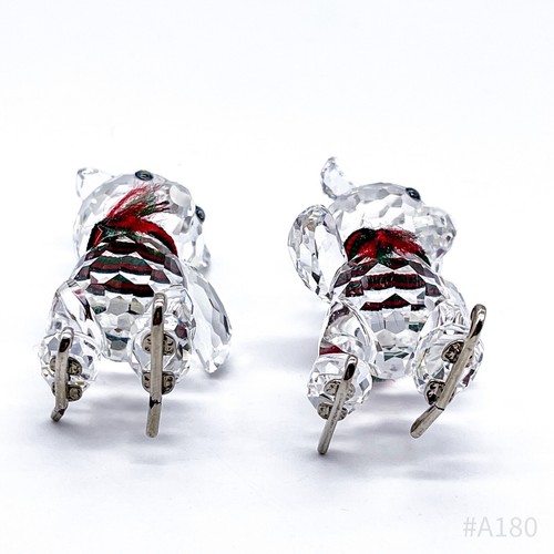 2er Set Vintage Swarovski Kristall Figuren Bär auf Schlittschuhen - 4cm - Bild 7 von 9