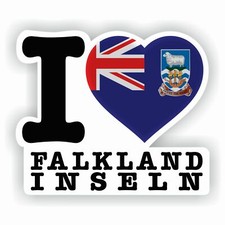 Aufkleber LOVE FALKLANDINSELN Sticker f&uuml;r Auto diverse Gr&ouml;&szlig;en FanShirts4u