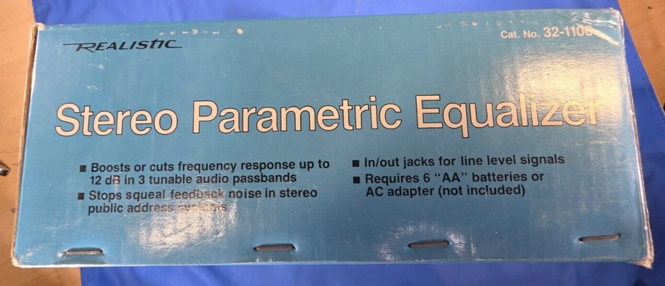 Realistic 32-1106, Stereo Parametric Equalizer, 3 Band Eq (NEW IN BOX!) - Image 3 of 4