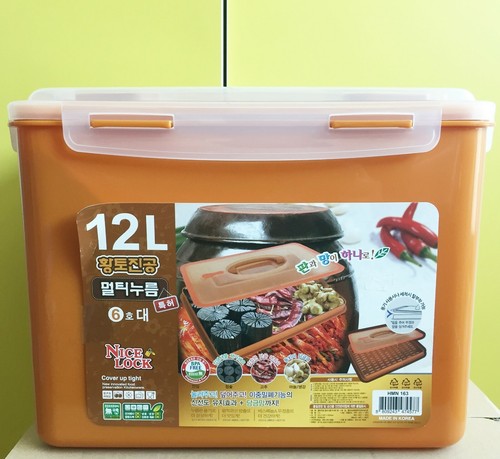 12 Liter BPA Free, Red Clay, Vacuum, Kimchi, Fermentation, Food Container - Picture 2 of 7