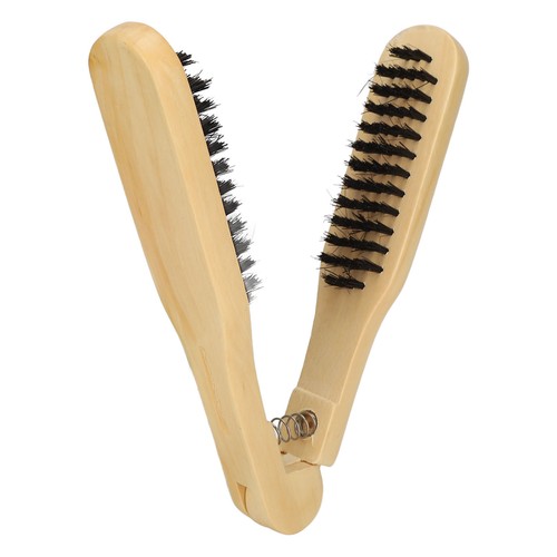 Clamp Hair Brush Straightener High Temperature Resistant Double Sided Wood H CHW - Picture 4 of 22
