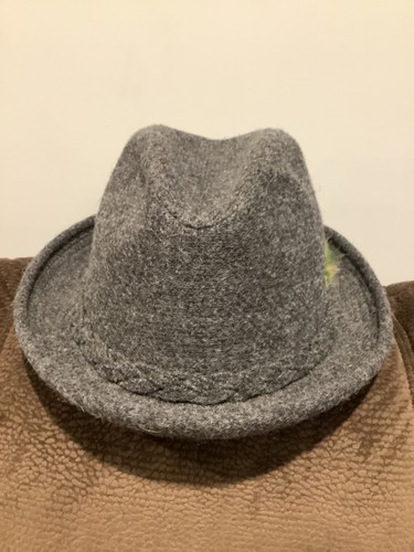 Stetson Vintage Fedora Grey Wool Hat Cap XL Mens + Feather + Gold Logo Rare USA - Picture 2 of 13