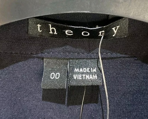 Theory Womens Navy Blue Stenna Belted Career Shirt Dress Size 00 NEW NWT - Picture 6 of 17