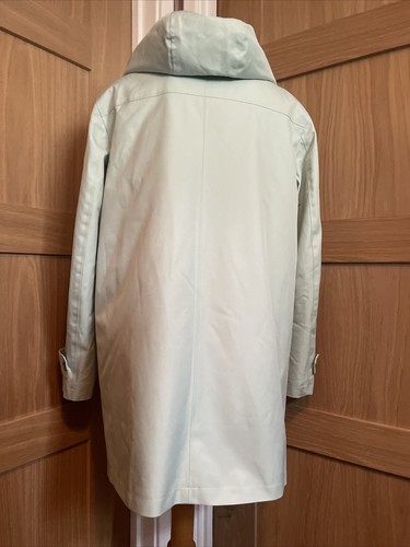 Lands End, Ladies Pale Green Hooded Mac, Trench Coat, Size Medium, Chest 40" - Picture 4 of 6