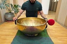 Handmade 20-Inch Himalayan Singing Bowl Set - 7-Metal Sound Healing Meditation