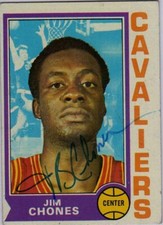 Jim Chones autographed signed autograph Cleveland Cavaliers 1974-75 Topps card