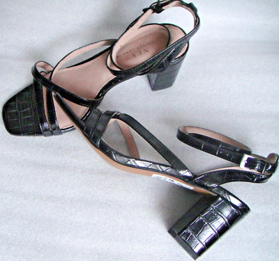 NEU SCHÖNE Sandalen NEXT ForeverComfort Gr.40(6,5)  Schwarz Kroko-Optik 
