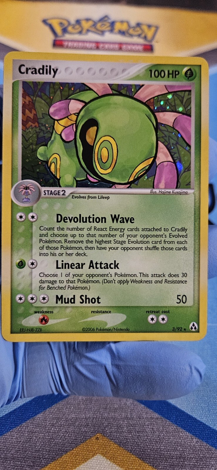 Pokemon Card Holo RARE Cradily 3/92 Ex Legend Maker Near Mint