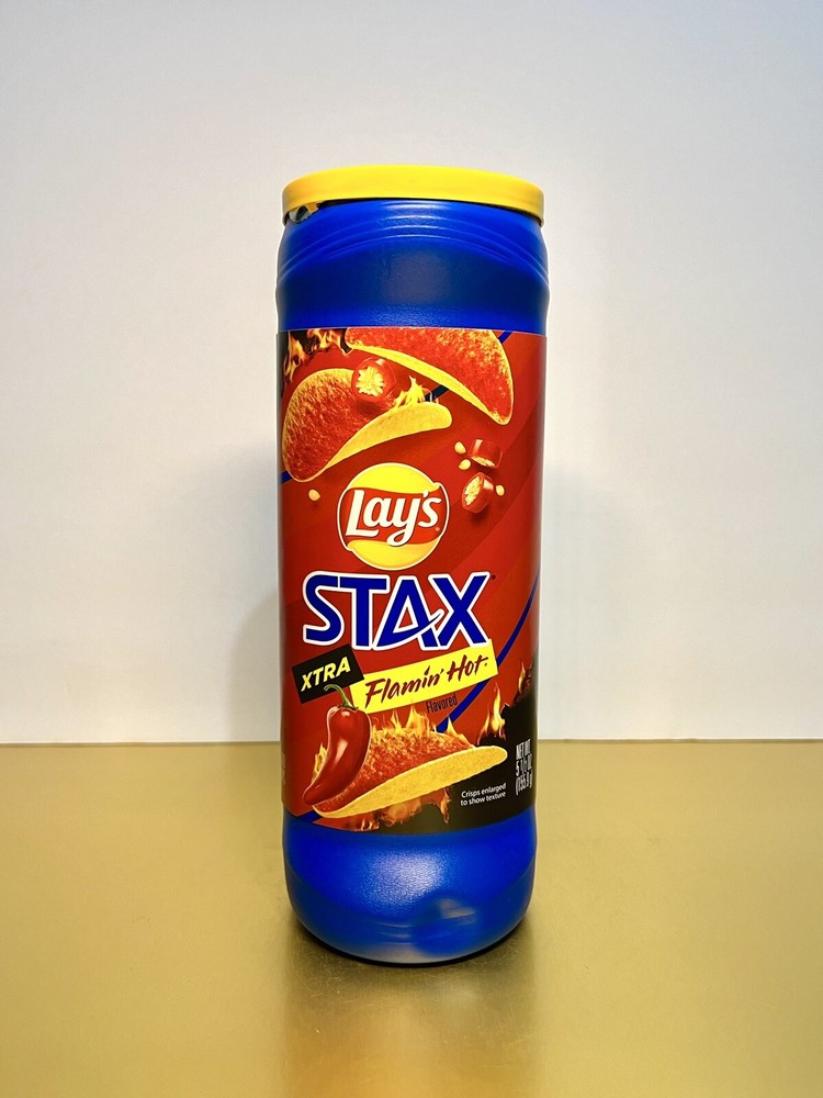 〽️ New LAYs Stax XTRA Flamin Hot Pepper Hot Potato Crisps Crunch Chips 5.5 oz