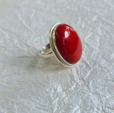 Magia Corallo Rosso Gemma 925 Argento Sterling Mano Anello Tutte le Misure RC-25