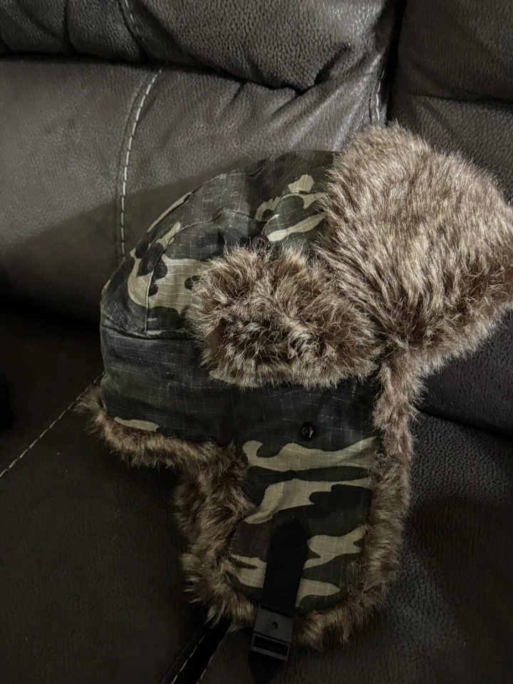 OC One Concept Trapper Hat Cap Adult Size 5 1/8  Camo Hunting Vintage - Imagem 4 de 4