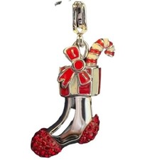 Signed Swarovski Pave Crystal Charm 1111109 Christmas Stocking