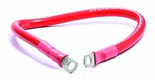 Red 7" Inch 2/0 Gauge Top Stud Stackable Battery Cable - Made in the USA