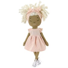 HarperIman 14" Plush Doll Callie Pink Dress  Sneakers - Handmade Ethnic