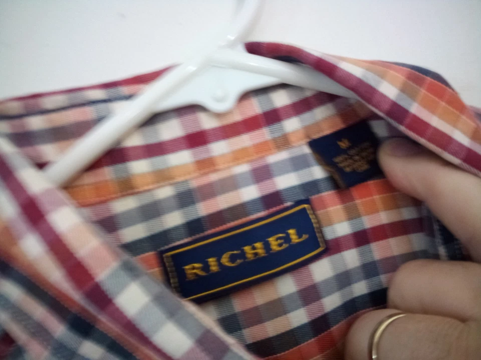 Richel Men Button Down Shirt Size Medium 100% Cotton - Изображение 4 из 4