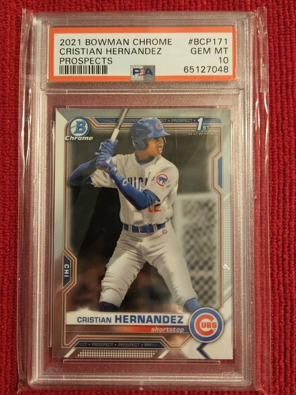 Cristian Hernandez 2021 Bowman Chrome PSA 10 Gem Cubs/Marlins Prospect