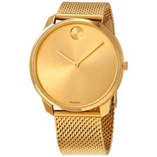 Movado Bold Quartz Gold Dial Yellow Gold Ion-plated Men's Watch 3600588