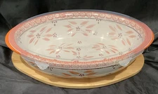 3 Pc TEMPTATIONS BY TARA OLD WORLD ORANGE SPICE OVAL COVERED 3Qt CASSEROLE W LID