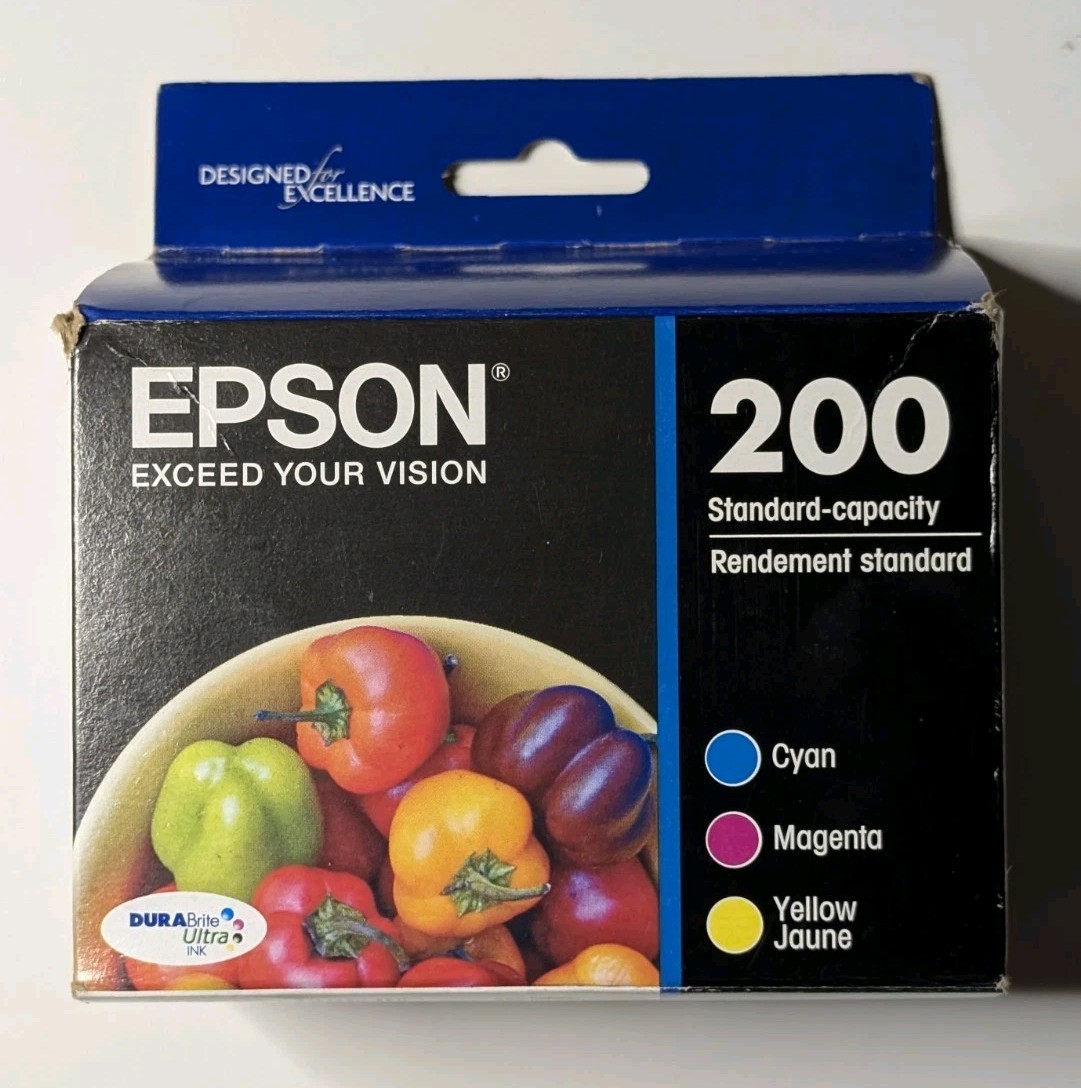 Epson T200520 Cyan Magenta Yellow Ink Cartridge Genuine # 200 12/2025