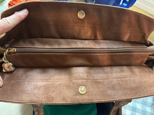 Borsa a tracolla Kathy Van Zeeland tortora finta borsa Bling con ciondolo - Foto 6 di 6