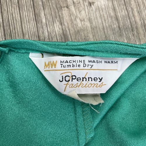 Vtg 70s JC Penney Seafoam Green Jumpsuit Loungewear Bell Bottom Nylon Size M - Picture 8 of 17