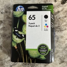 HP 65 2pack Combo Ink Cartridges 65 Black USED and Color NEW Expired Jul2023