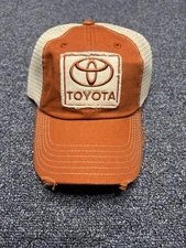 TOYOTA Logo Garment Strap Back Hat Cap Khaki Dad Hat Baseball Cap