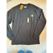Carhartt Men's Black Long Sleeve Pocket T-Shirt - Size Small 745 COPY 