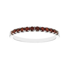 0.26 Ctw Garnet Gemstone 925 Sterling Silver Women Engagement Eternity Ring
