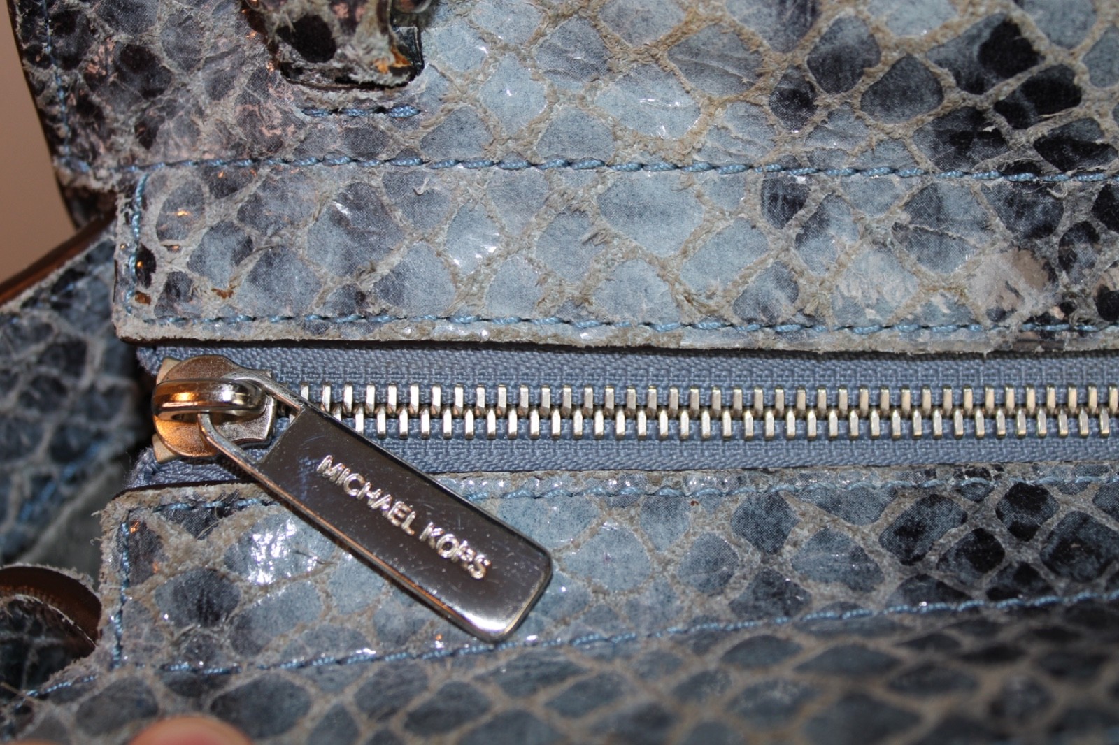 Michael Kors Blue Python Embossd Patent Leather B… - image 10