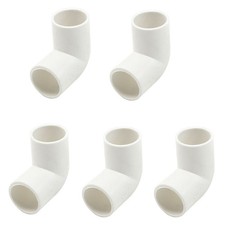 5 x White PVC Drainage Pipe Adapter Elbow Connectors Fittings 20mm Dia.