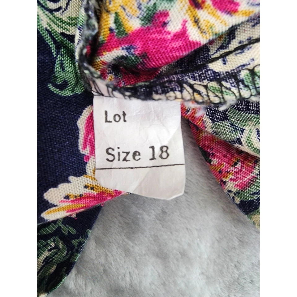 Винтажный легкий блейзер Kenneth Mitchell на одной пуговице размер 18 синий цветочный узор - Изображение 4 из 4