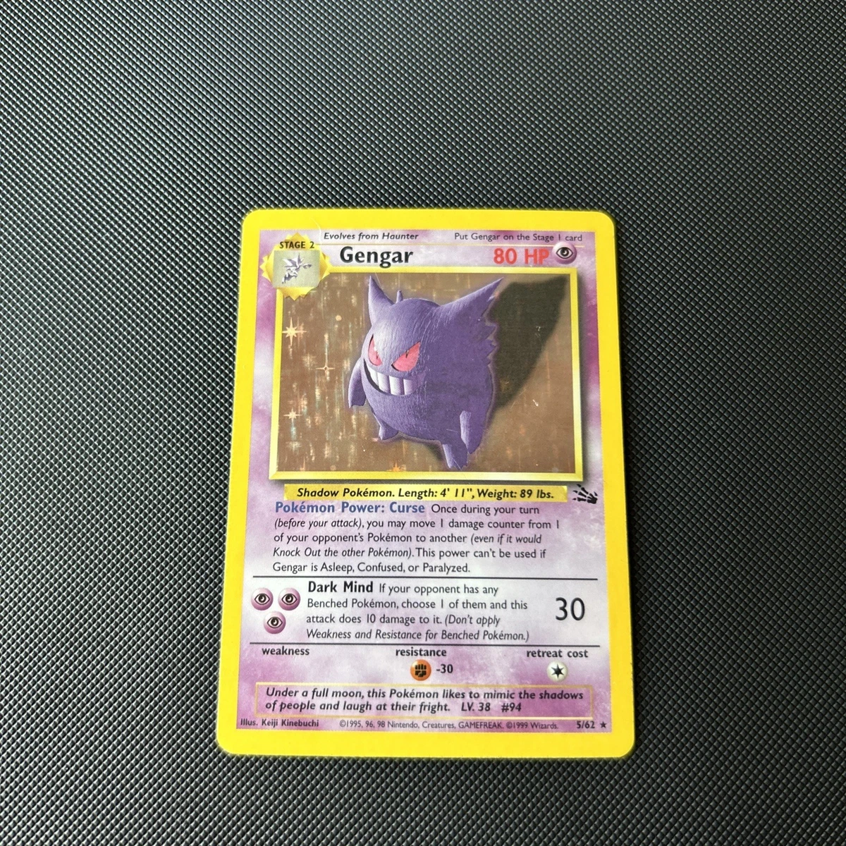 1995 gengar pokemon card value Gengar Pokémon TCG Holo Rare Fossil Collectible Individual Card Games for  sale