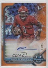 2021 Bowman U Orange Shimmer Refractor 4/25 Malik Cunningham #BCPA-MCU Auto 02dt
