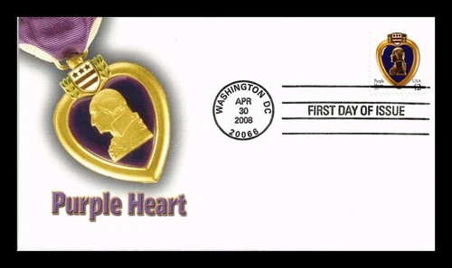 US COVER PURPLE HEART BADGE OF MILITARY MERIT FIRST DAY ISSUE FLEETWOOD