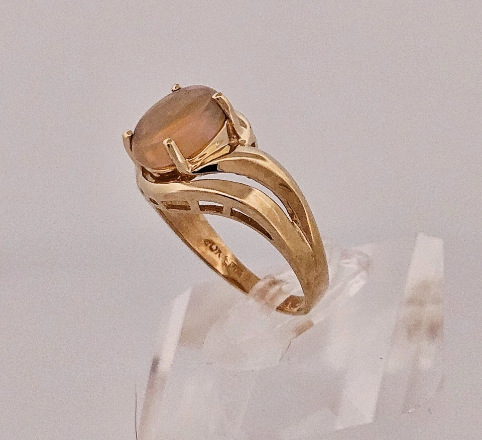 EMA 10k 纯金复古月光石戒指 尺寸 7.75 — 第 4/4 张图片