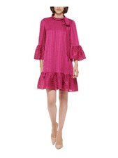 CALVIN KLEIN Womens Pink Bell Sleeve Above The Knee Cocktail Shift Dress 14