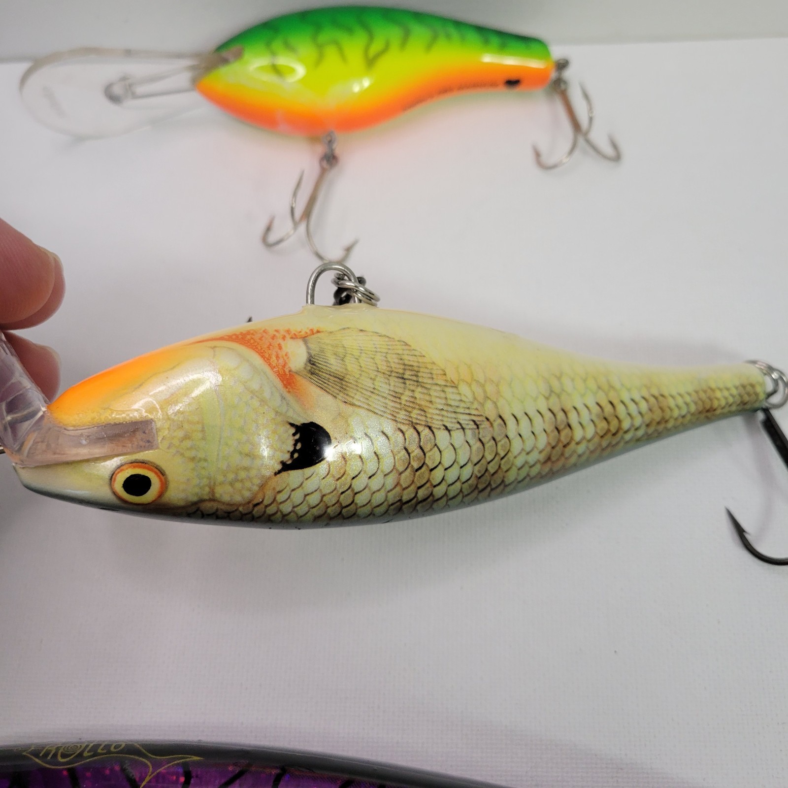Lot of 3 Fishing Lures Plugs Crankbaits ROLLO Bagley DB3 Rapala LARGE Lake Erie - Image 6
